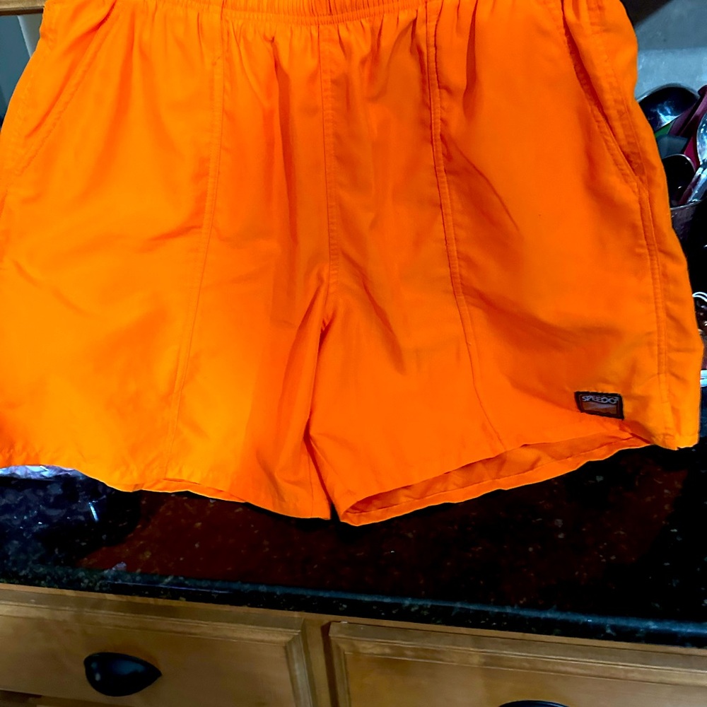 Men’s Speedo orange swim shorts size XL Tall